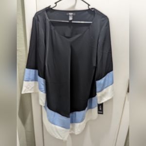 NWT Alfani women's black blue and white top size 16w